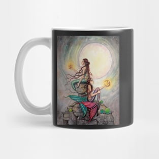 Gemini Mermaids Fantasy Art Illustration by Molly Harrison Mug